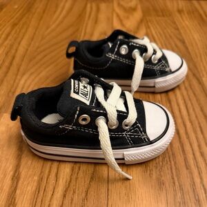 3C Converse Chuck Taylor All Star Street baby/toddler black low top shoes